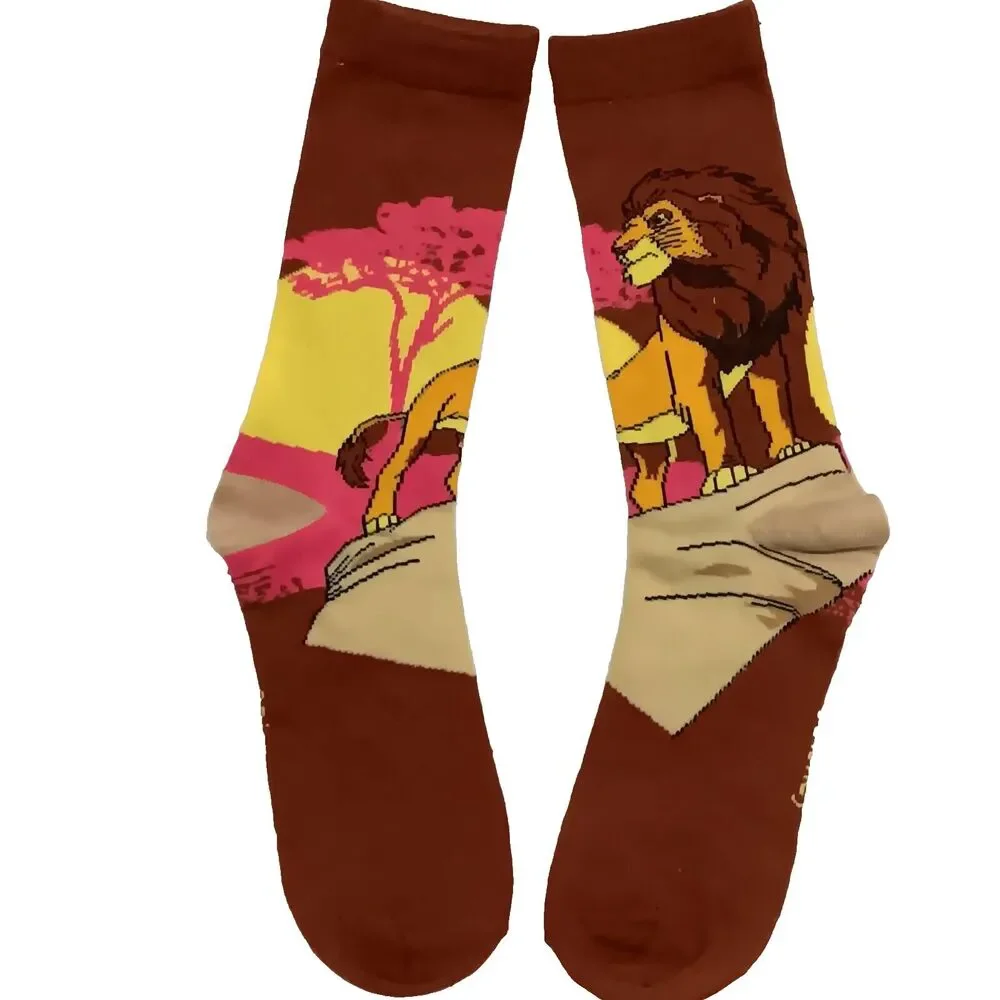 Lion King Simba Hakuna Matata Mens 3 Pair Size 6-12 Multicolor Crew Socks NWOT